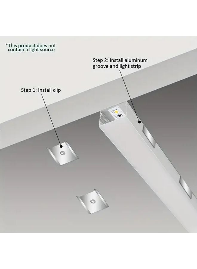 6Pcs Black Aluminum LED Channel System With Black Diffuser Cover Mounting Clip End Cap - Image 4